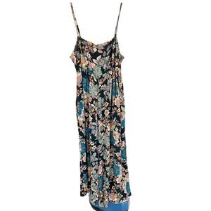 Natural Life Bailey Jumpsuit Floral Wide Leg Pockets Boho - Size Large